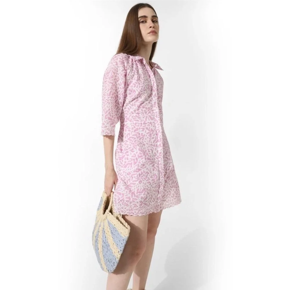 Y2K NWT ONLY Step-Hem Shirtdress in Baby Pink Sz3& Schiffi Floral Fairycore CHIC